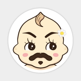 Mustache Kewpie Magnet